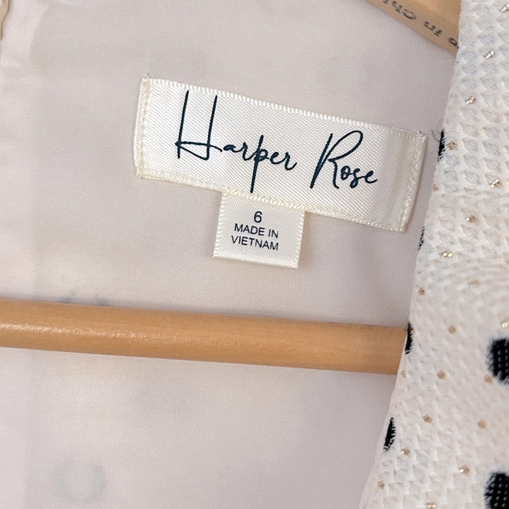 Harper Rose Metallic Polka Dot Fit and Flare Dress - Picture 5 of 9